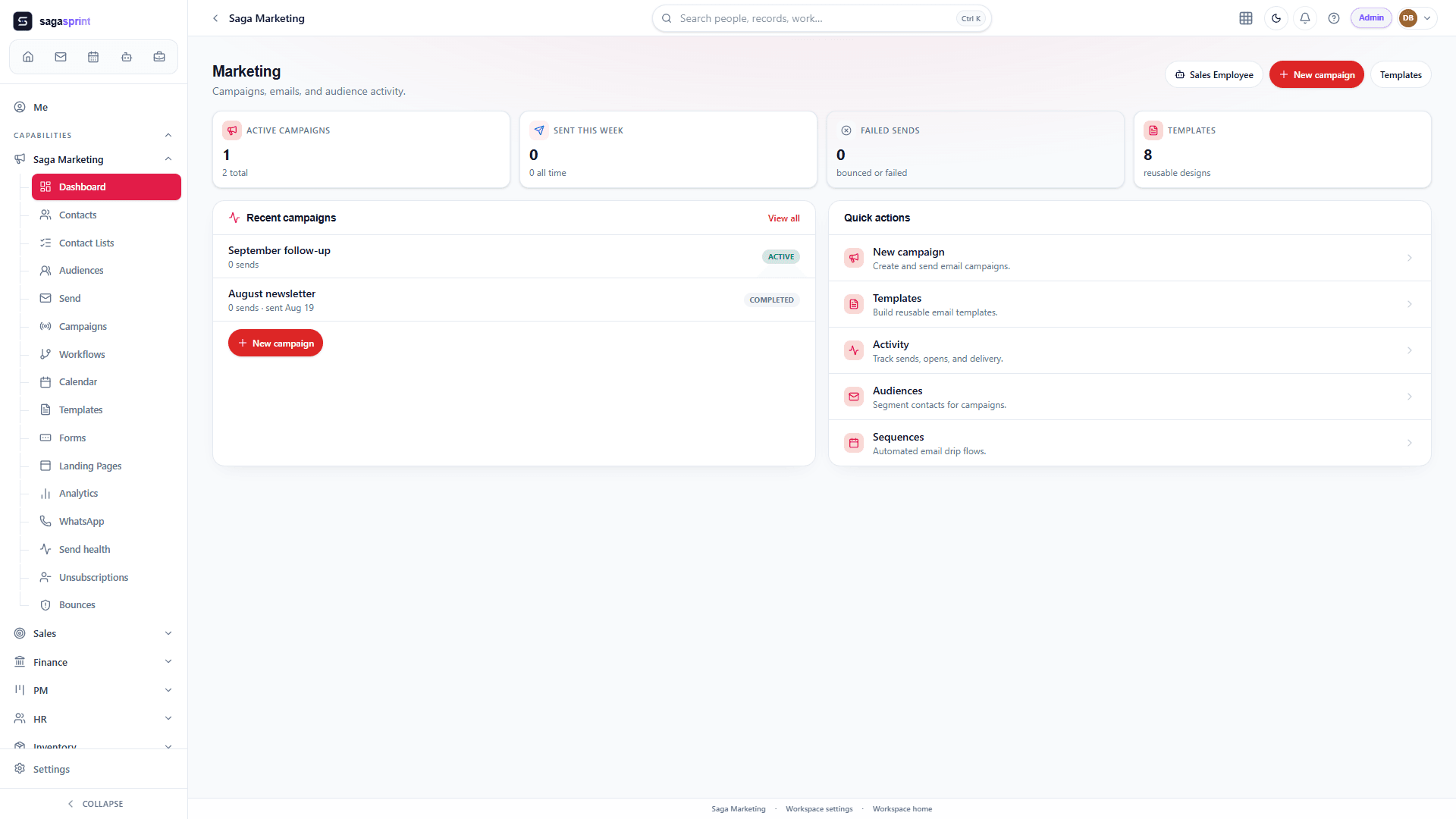 Marketing dashboard