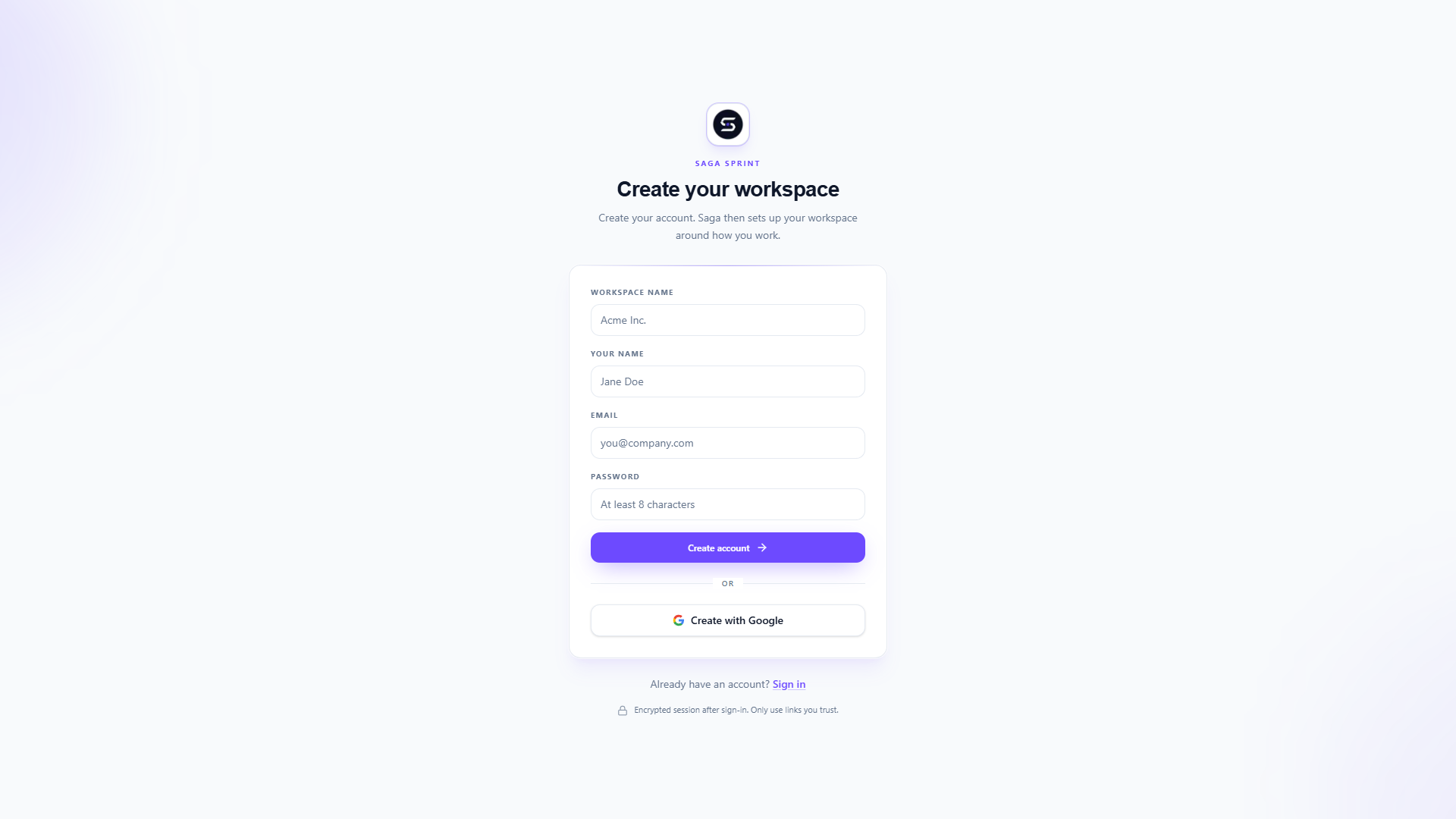 Create your workspace