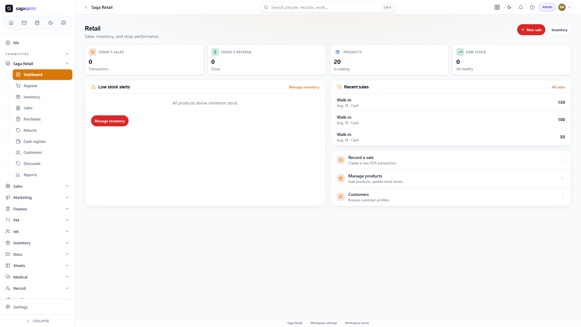 Retail dashboard