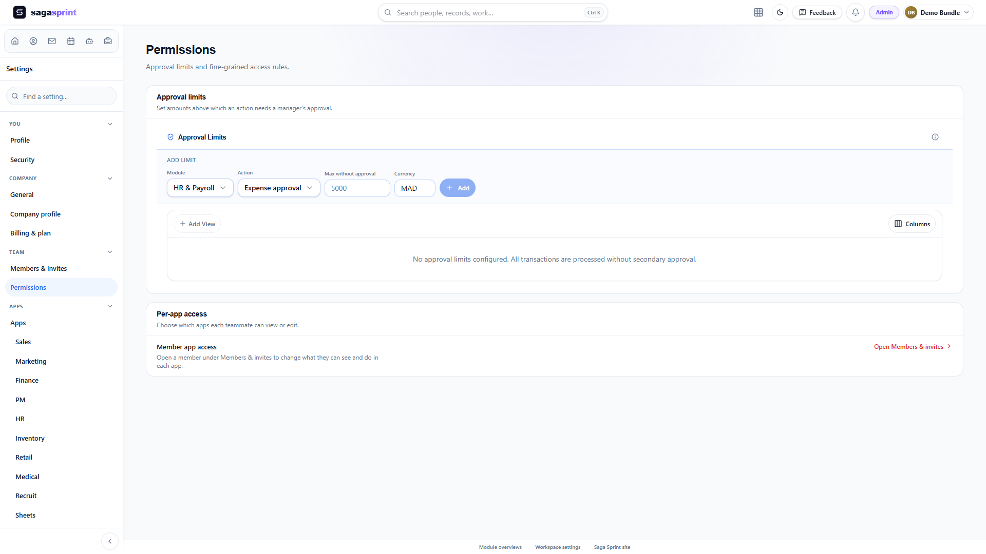 Settings: Permissions