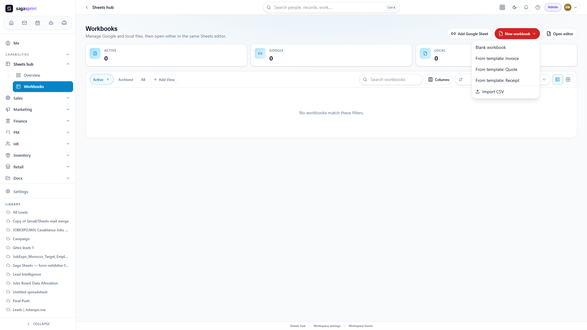 Create a workbook